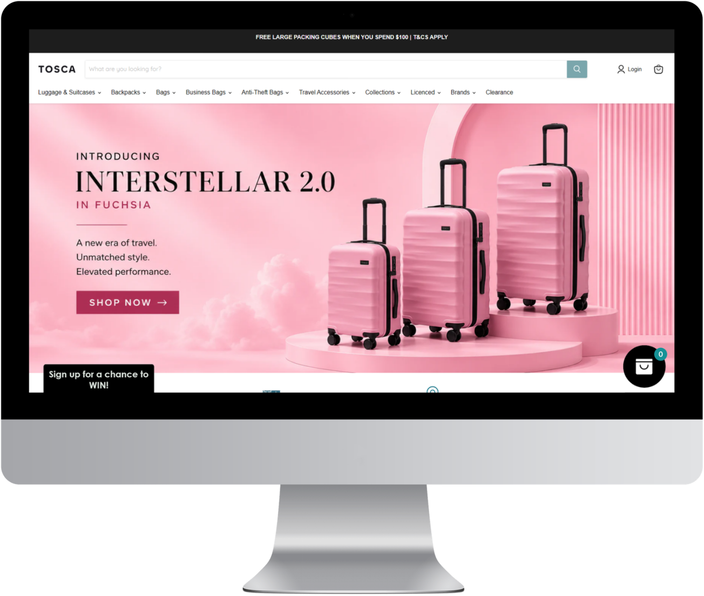 Client website shown on a desktop display